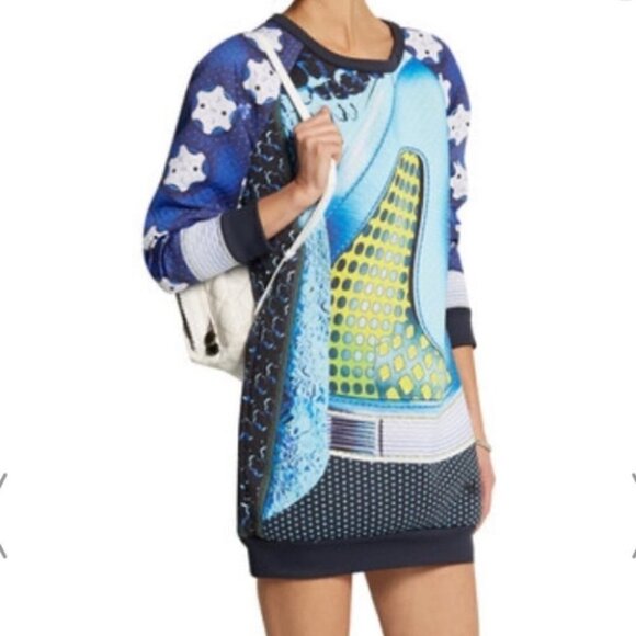 Mary Katrantzou x Adidas Women's Rowdy abstract sports Sweatshirt Dress Large - Picture 2 of 15